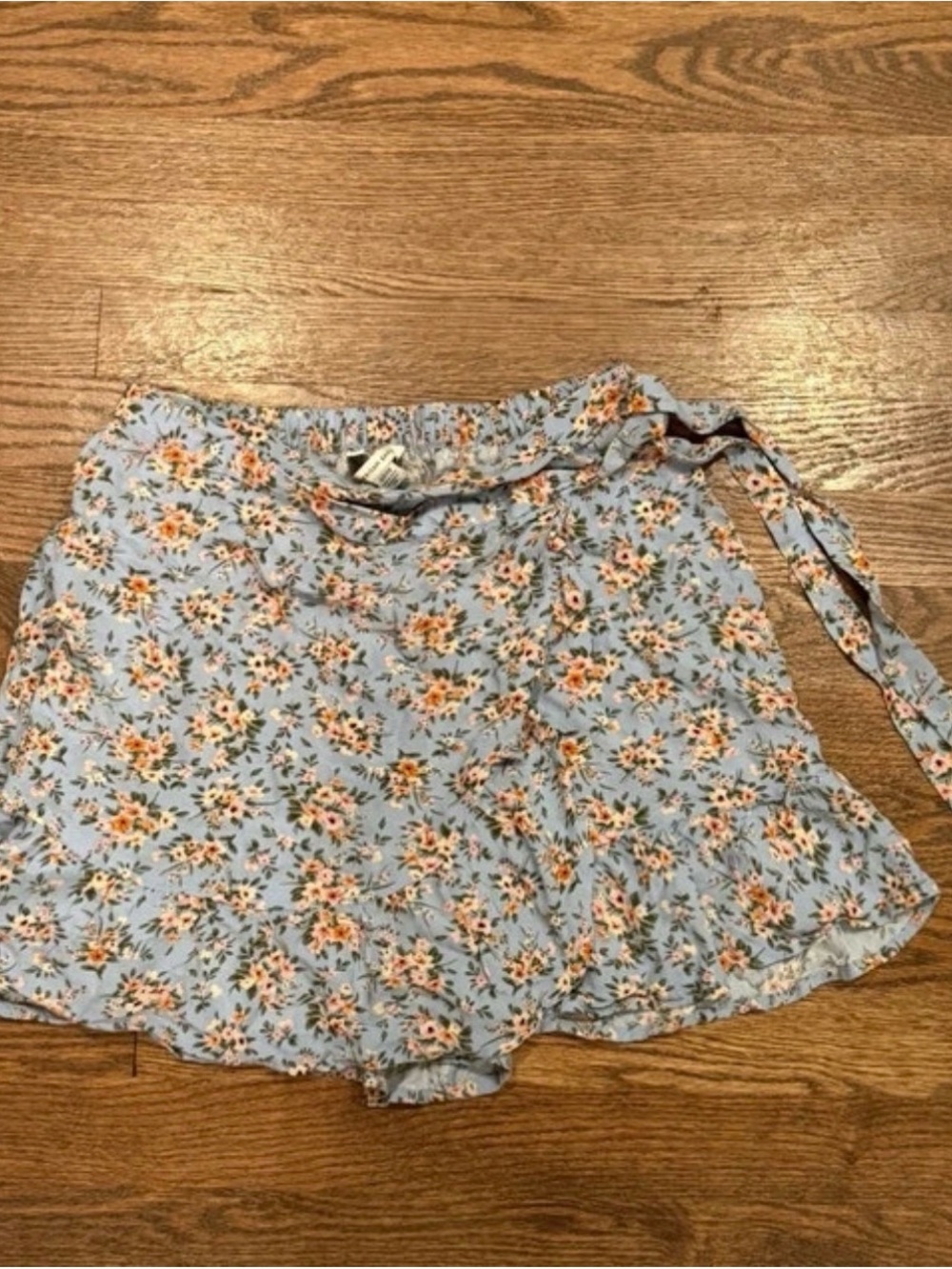 American Eagle Outfitters Light Blue Floral Skater Skirt